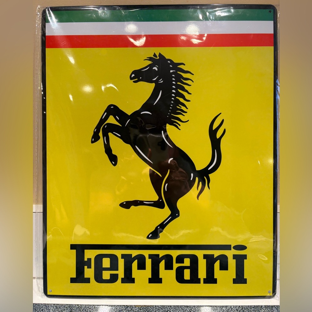 Ferrari Sign Iconic Logo Metal Never Opened